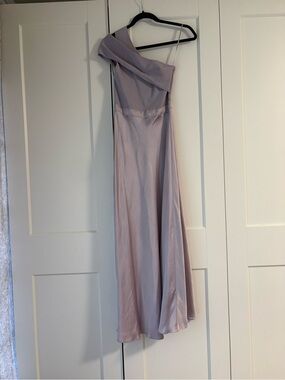 Ted Baker London One-Shoulder Lilac Satin Evening Gown